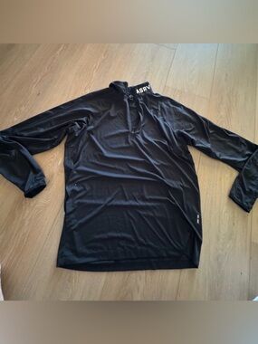 ASRV Black Athletic Quarter-Zip Jacket with White Logo